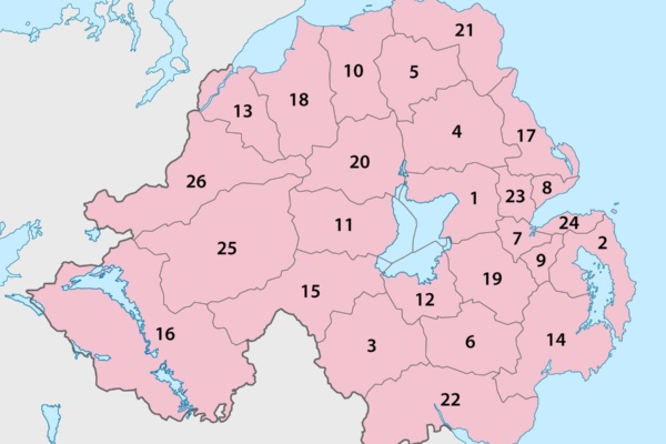 File:Northern Ireland - Local Government Districts.png - Image of local