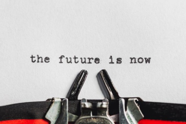 text on typewriter states the future is now - Image of SEO, 